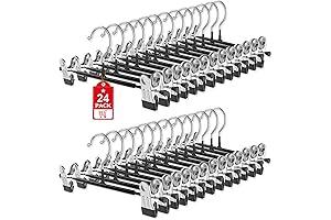 Besslly 24-Pack Skirt Hangers with Clips: Space-Saving Closet Organizers!