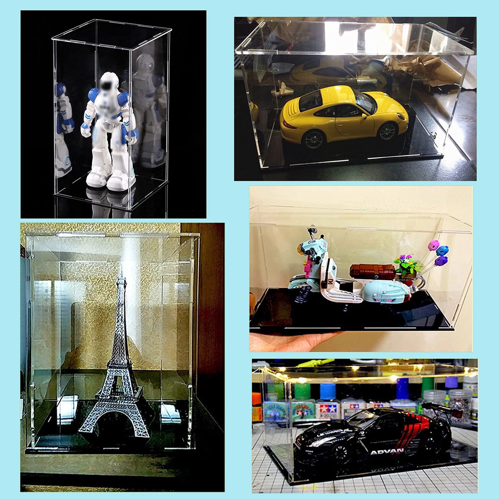 HURRISE Boîte de rangement transparente pour figurines d'action (Blanc