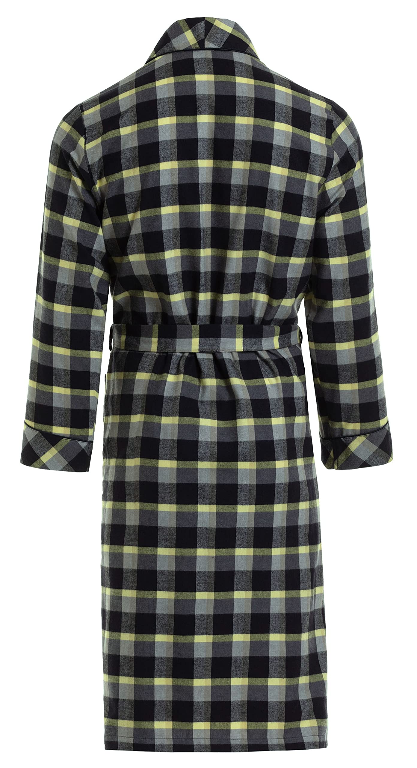 Revise RE-501 Herren Bademantel - Morgenmantel – Kariert - 100% Baumwolle