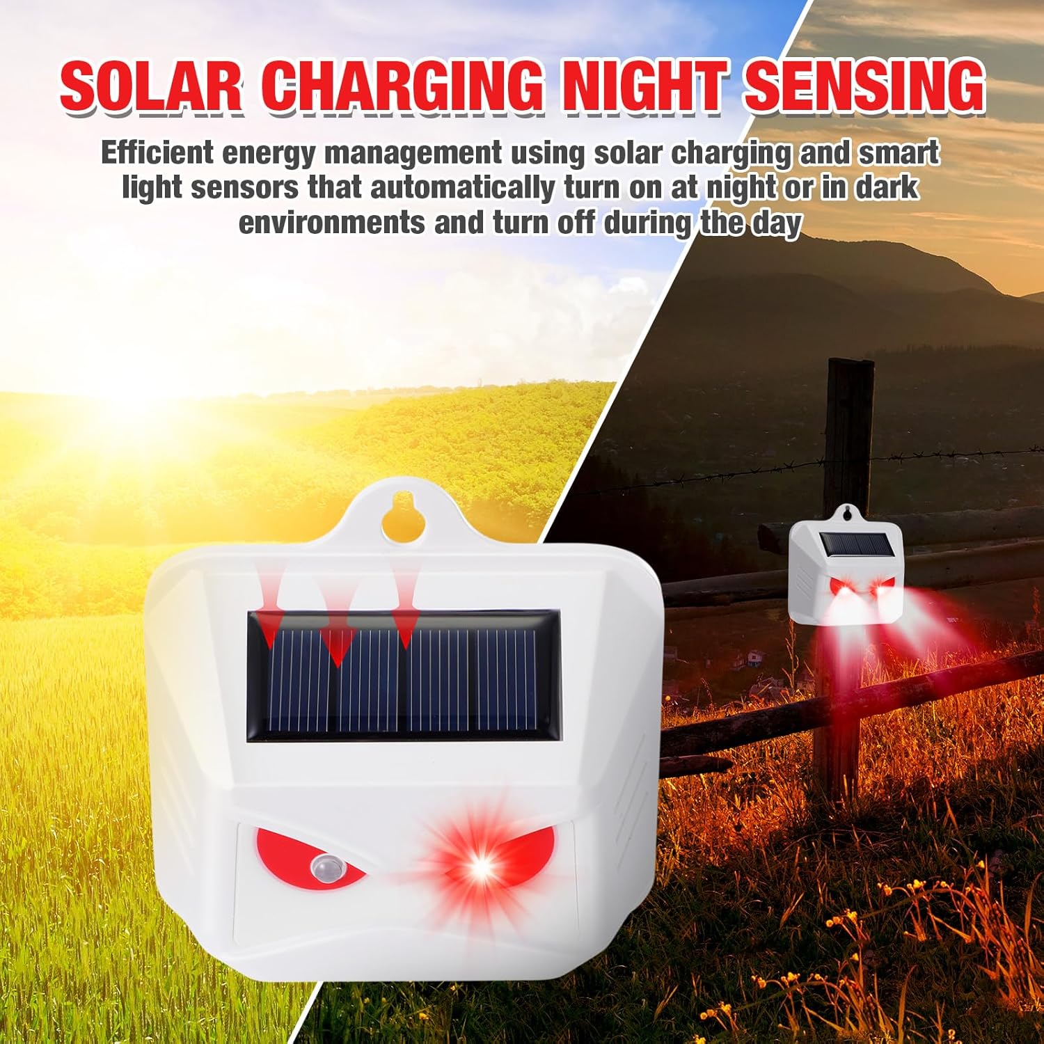 Qualirey 12 Pack Solar Control Light Nocturnal Animal Repeller Outdoor Deterrent Devices Light Sensor Animal Repellent for Skunk Deer Coyote Fox Raccoon Cat Garden Yard Farm Chicken Coop