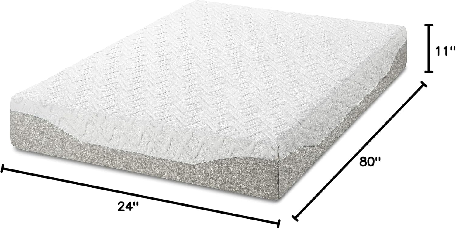 Best Price Mattress 11" Gel Infused Memory Foam Mattress, King Whtie