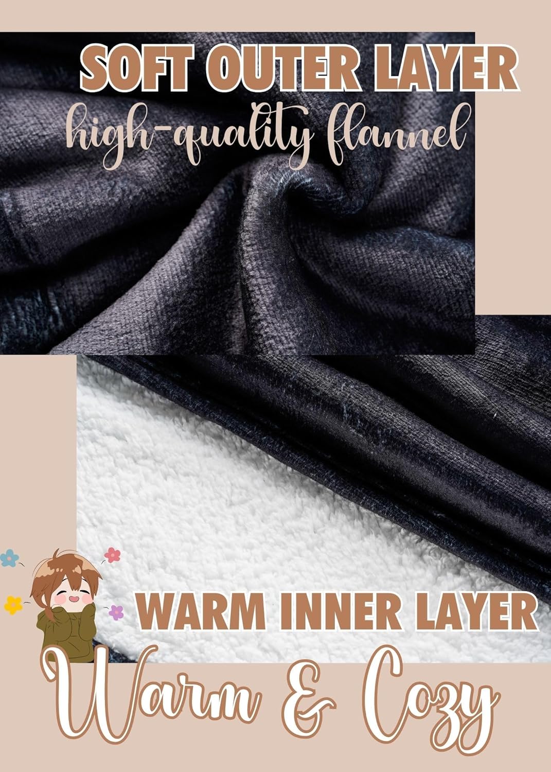 Anime Gifts for Men Women, Wearable Blanket Hoodie for Anime Lovers, Friends, Son, Daughter for Christmas, Birthday