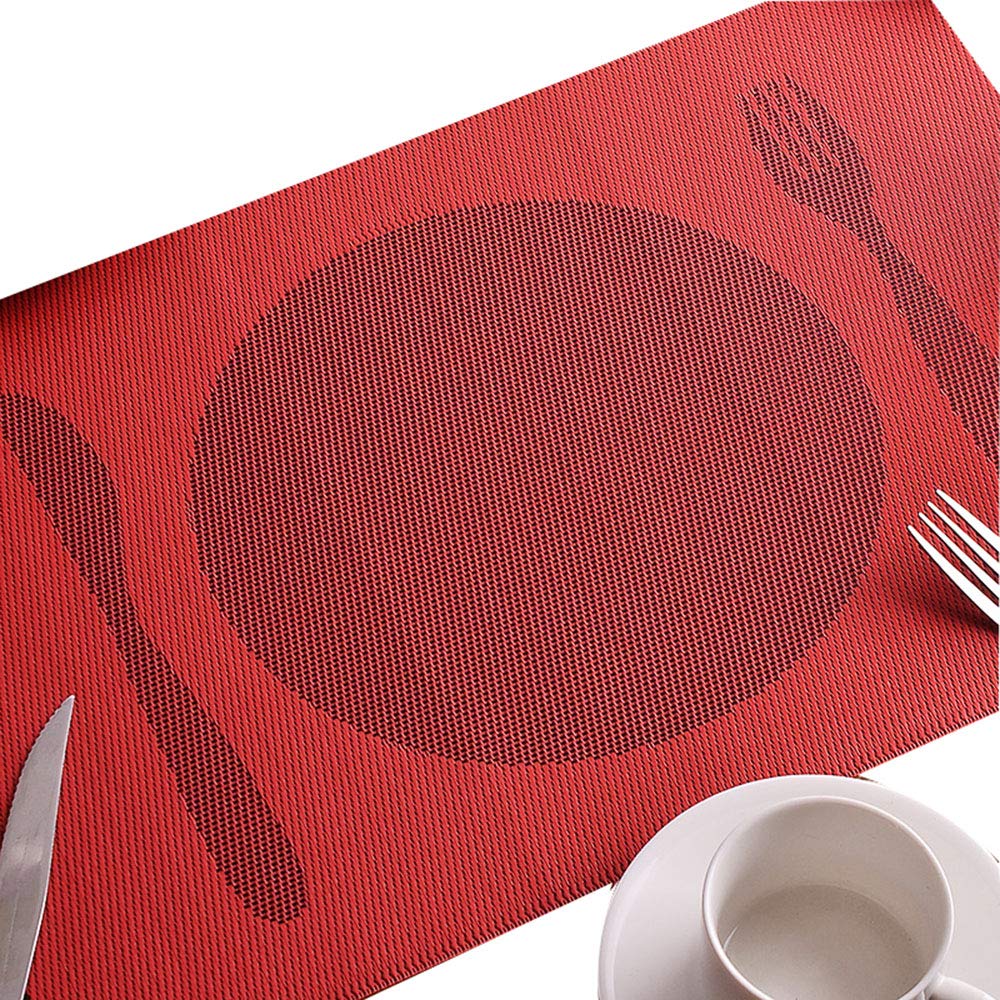 Sets de Table Antidérapant Lavable en PVC 30 x 45 cm, Résiste à la Chaleur Rigide Antitaches Lot de 4, Durable