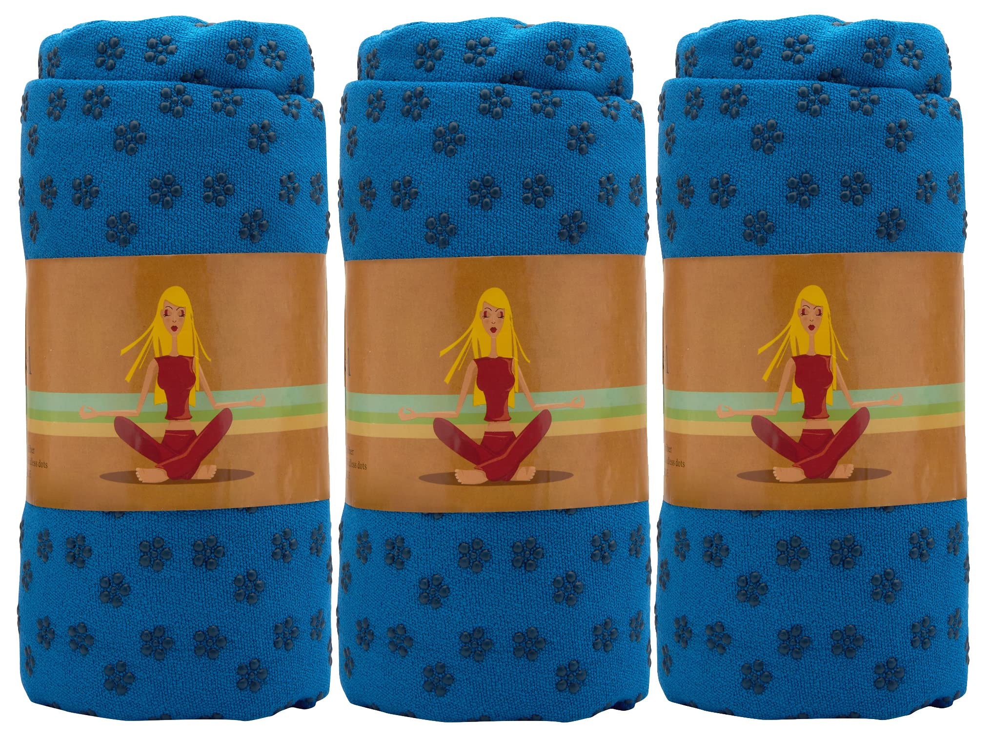 Black gold The Finer Touch Premium Microfiber Yoga Towel Mat for Hot Yoga, Fitness, Exercise, Pilates | Machine Washable | Blue