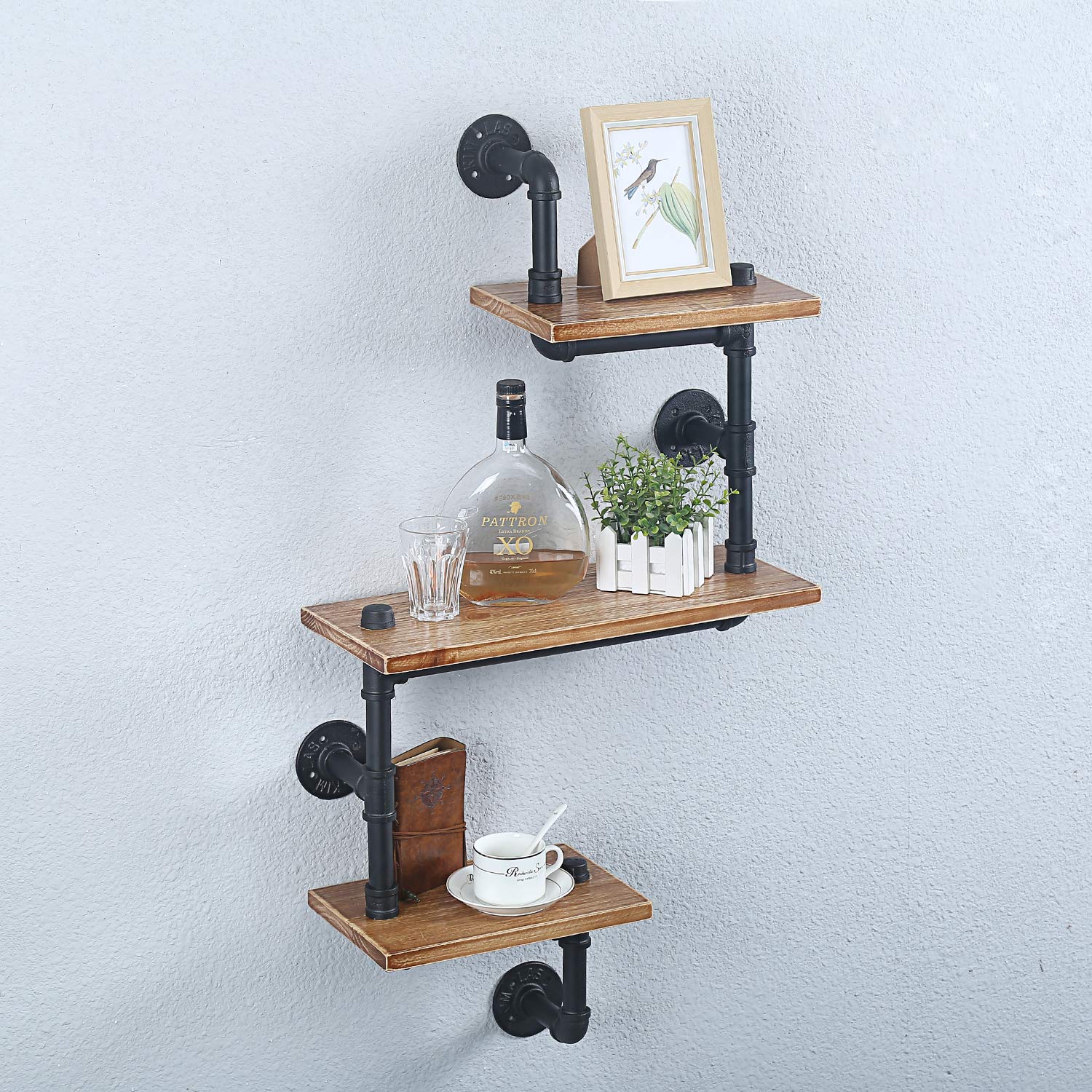MBQQ Industrial Pipe Wall Shelf for Bathroom Wall Mounted,Rustic Modern