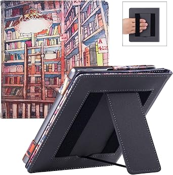 Case for 7" Kindle Oasis 9th/10th Generation | with Auto Sleep/Wake | Built-in Foldable Stand & Hand Strap | Book Folio Style | PU Leather Sleeve Cover fit Oasis 2017/2019 Bookstore-1