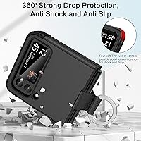 Vista 3 de BENTOBEN Funda para Galaxy Z Flip 3 5G, protección resistente 2 en 1 a prueba de golpes, funda resistente con anillo, pantalla de 6.7 pulgadas, Negro