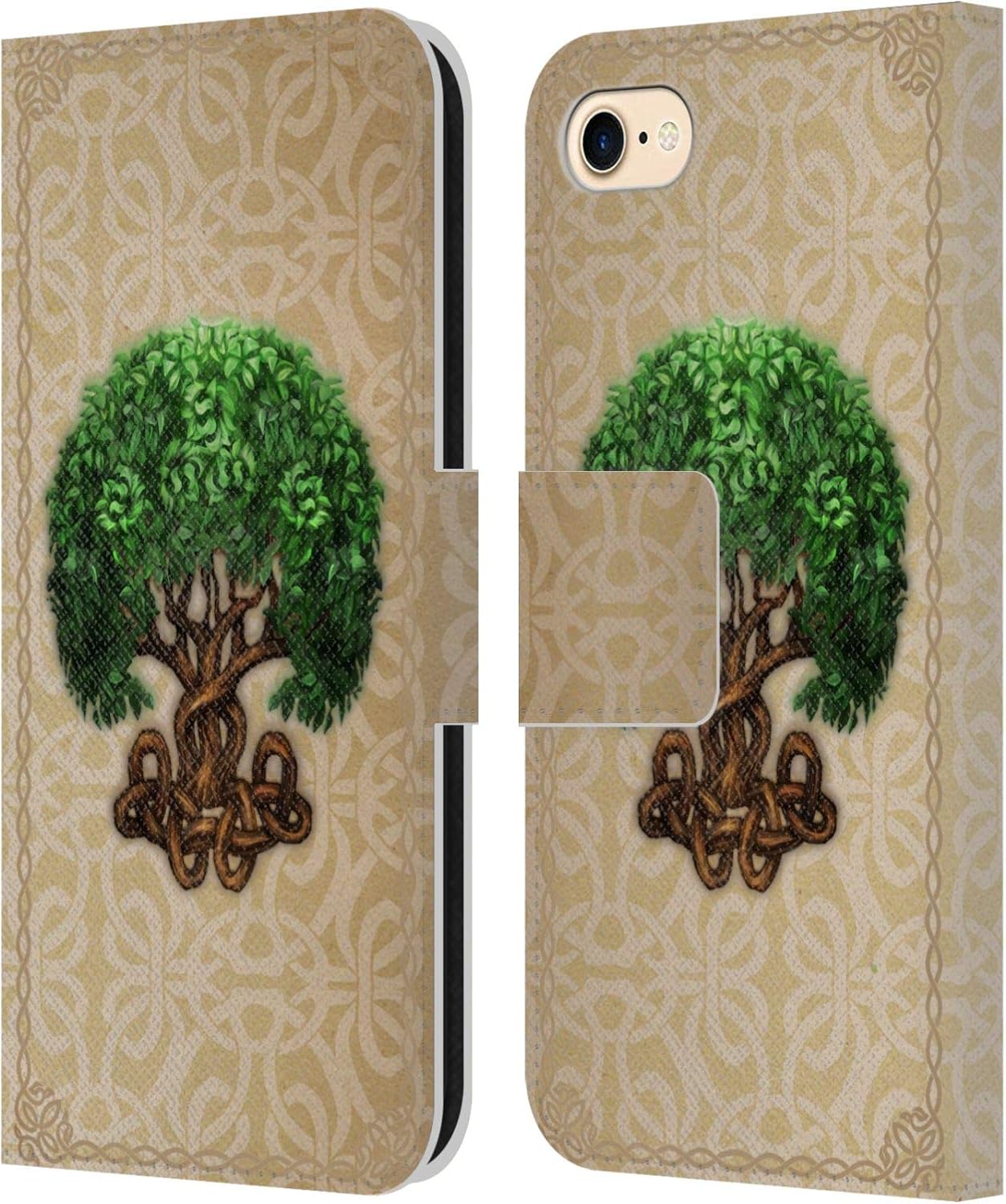 Head Case Designs Officially Licensed Brigid Ashwood Hare Celtic Wisdom 2 Leather Wallet Case Compatible with Apple iPhone 7/8 / SE 2020 & 2022