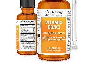 Dr. Berg Liquid Vitamin D3 & K2 Supplement - For Bone, Teeth,...