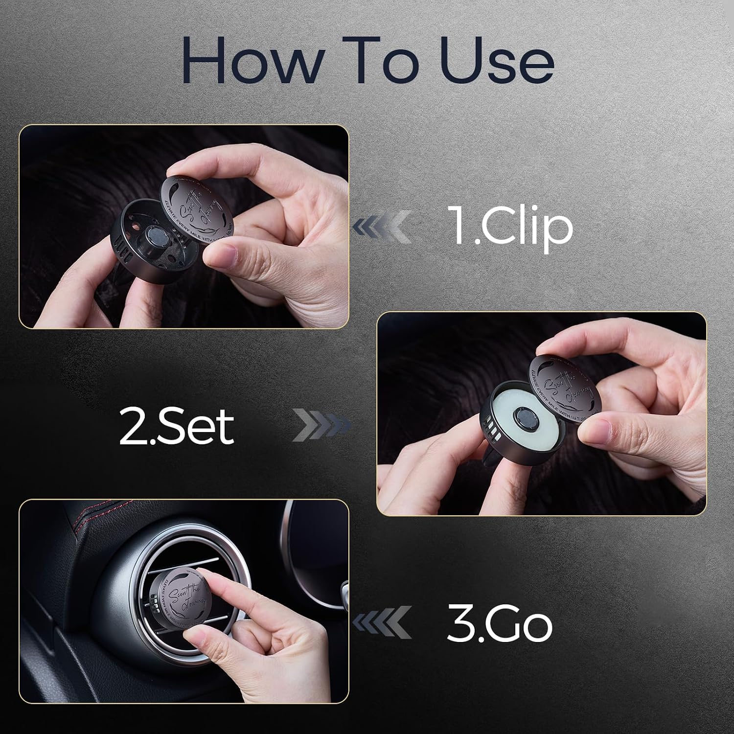 Car Air Freshener Vent Clip with 13 Refill Pads image 3