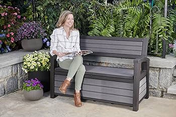 Amazon | KETER HUDSON ストレージベンチ227L | 物置・倉庫