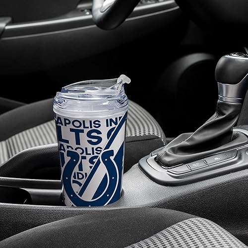 Miniatura 149 de Rico Industries NFL Football - Vaso de acrílico de 24 onzas con tapa con bisagras, vaso de doble pared con licencia oficial para fanáticos de la NFL