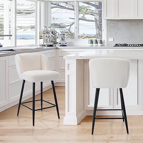 RIVOVA Taburetes de bar de 26 pulgadas de altura de mostrador con respaldo, juego de 2 taburetes de bar modernos para encimera de cocina, taburetes