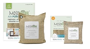 Two (2) Moso Natural Air Purifying Bags 1-200g and 1-500g (Natural) Natural Odor Eliminator. Fragrance Free, Chemical Free, Odor Absorber. Captures and Eliminates Odors. Natural Color (Natural)