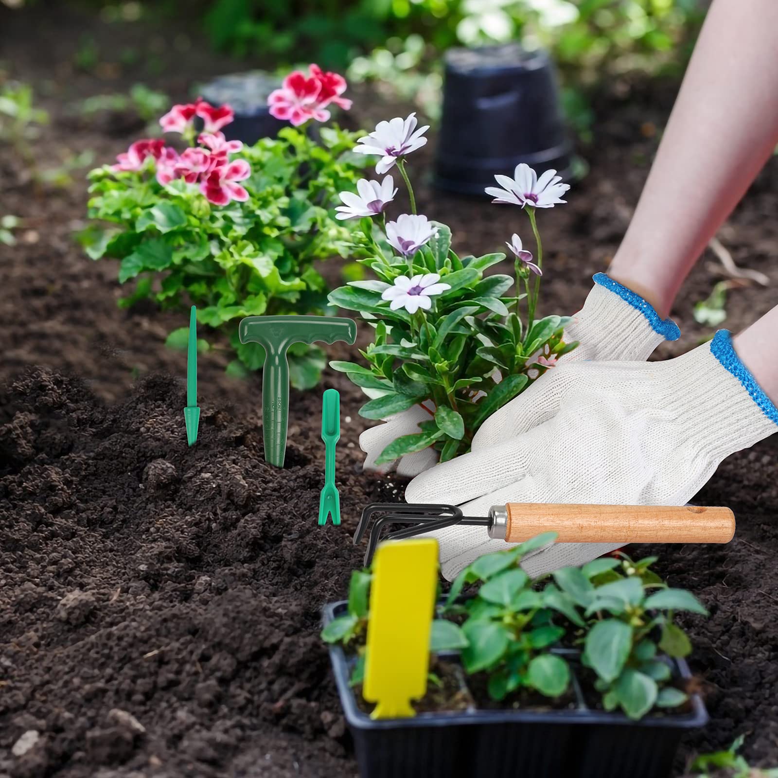 Milifox Saatgut-Spender 7-teilig - Handheld Aussaatgerät Für Präzises Säen Von Gemüse & Blumen