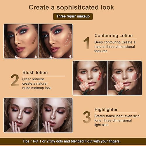 Miniatura 3 de CCbeauty Maquillaje en barra de contorno, kit de resaltado y contorno en crema Wonder Stick, barras bronceadoras e iluminadoras para contornear la