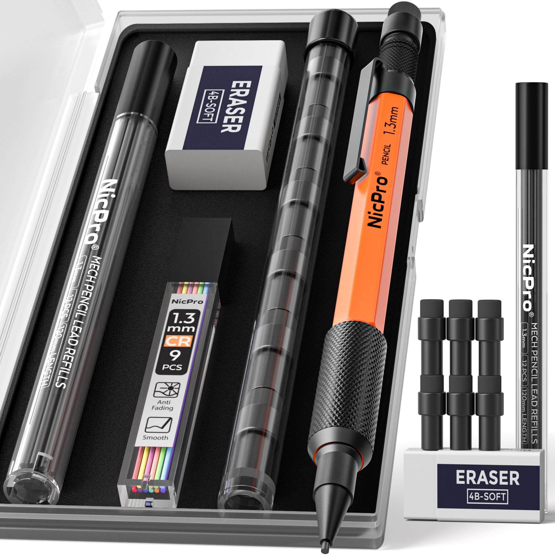 Amazon.com : Nicpro 1.3 mm Mechanical Pencils Set with Lead Refill