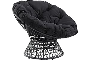 OSP Home Furnishings Wicker Sphere Chair with 360-Degree Swivel
