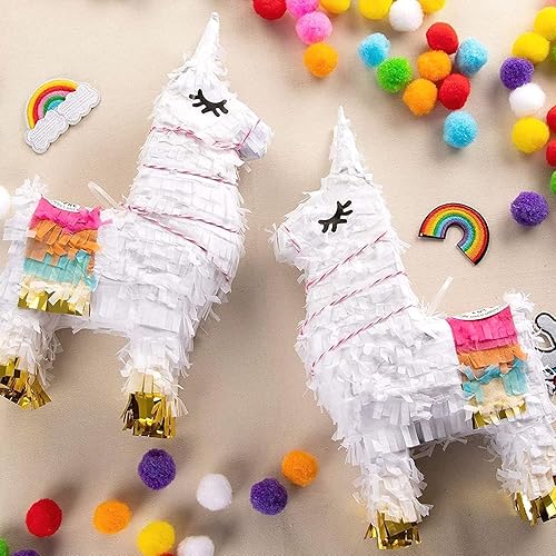 Miniatura 3 de Juvale Paquete de 3 mini piñata llama, 4.9 x 2.1 x 10.2 pulgadas, multicolor y dorado, recuerdos de fiesta y mini piñatas rellenas de dulces para