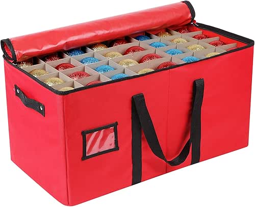 Lambada Christmas Ornament Storage Box, Durable Christmas Storage Container with