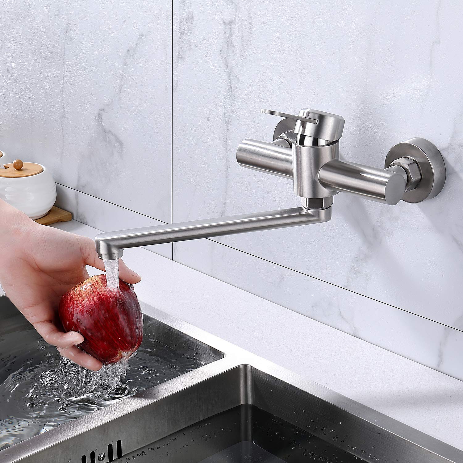 HomeLava Wandarmatur für Küche Wasserhahn Küche Wandmontage mit