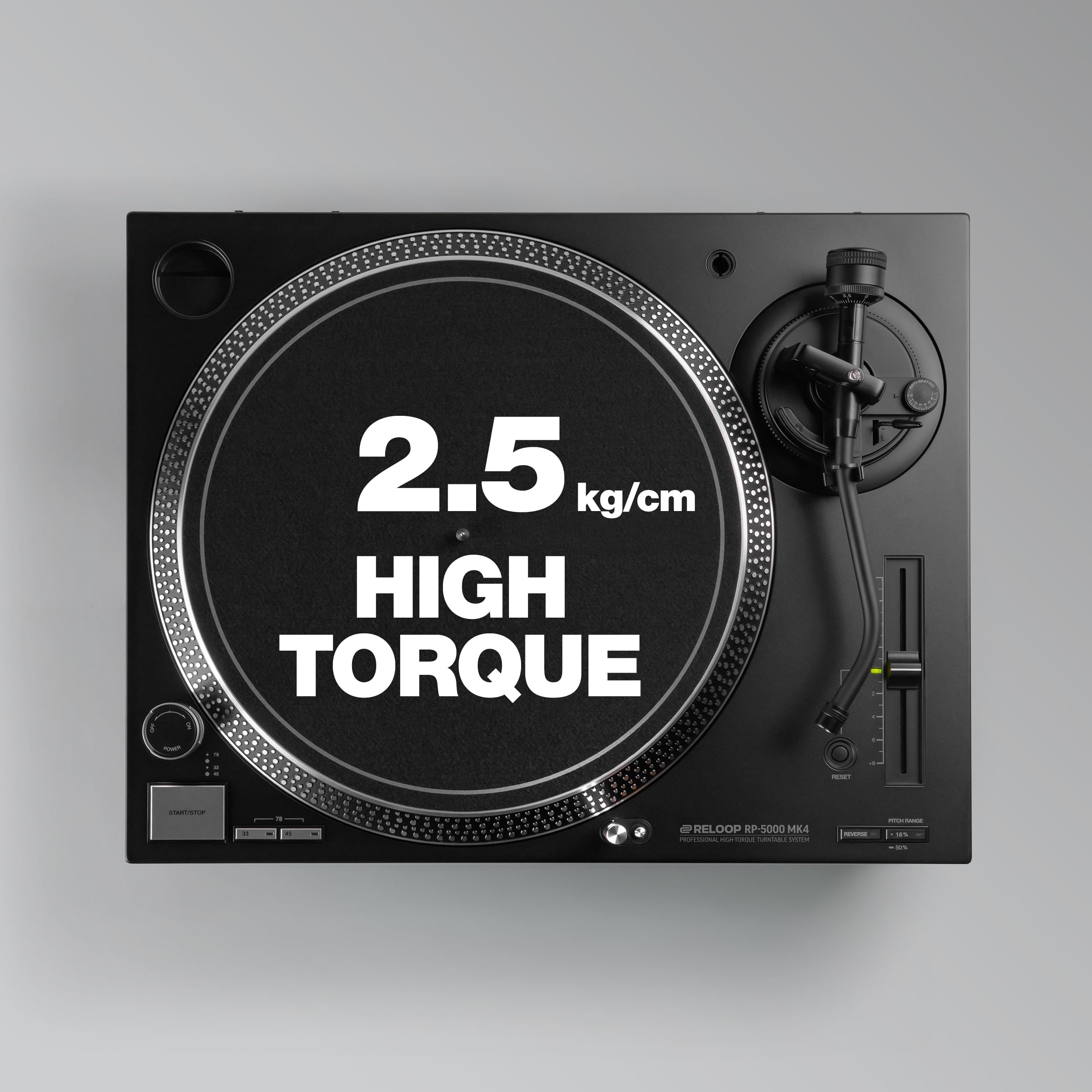 Reloop RP-5000 MK4 - Tocadiscos High-Torque Next Evolution de accionamiento Directo, diseñado para Uso Profesional y de Alta Durabilidad