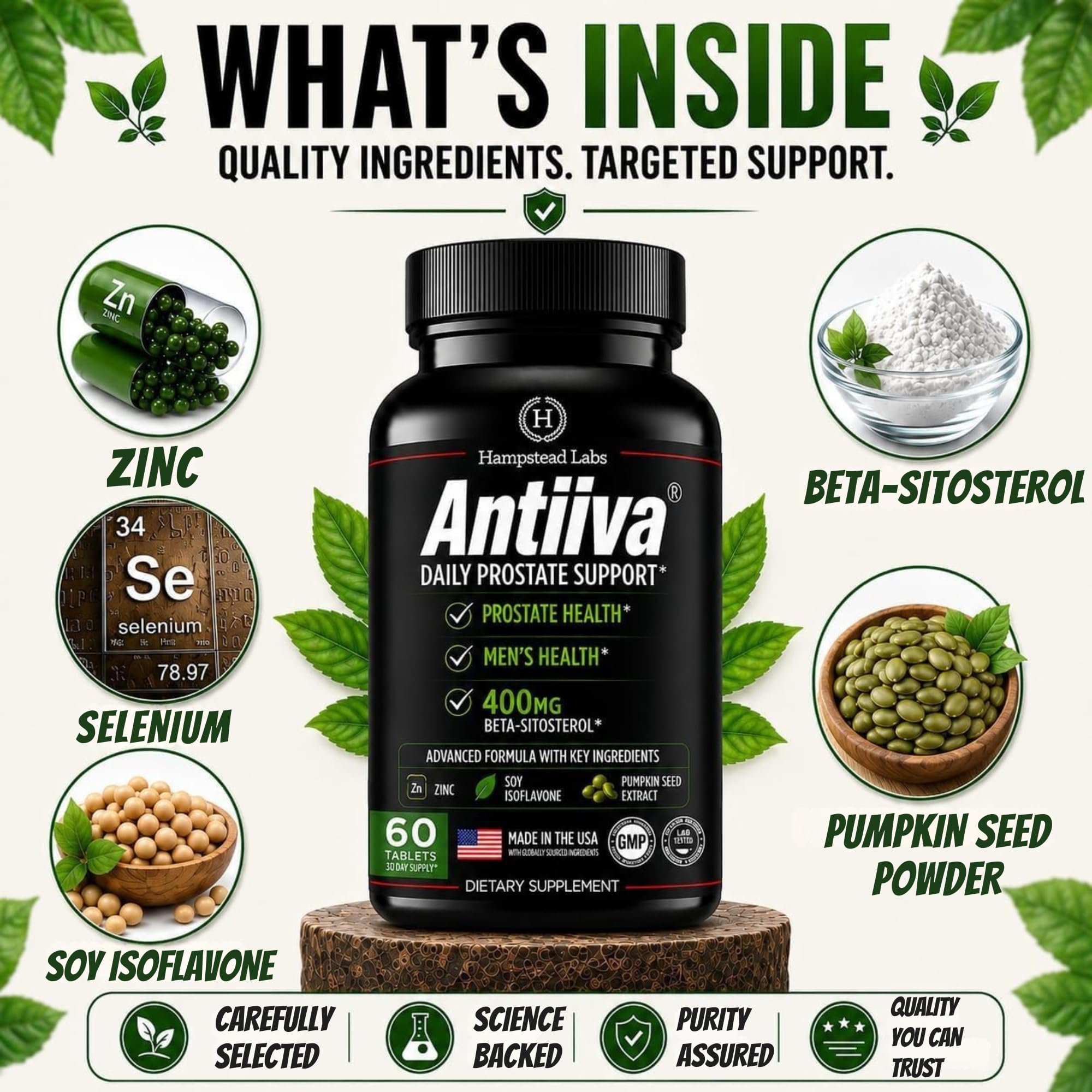 Advanced Men Prostate Health Supplement for Bladder | Beta-Sitosterol 400MG — Amazon image 2