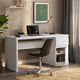 Wakefit Study Table | 1 Yr Warranty | Study Table with Book Shelf, Computer Table for Home Pc, Office Table for Home, Free Installation from Brand, Modern Wobble-Free & Durable Design (CAMUS - FW)