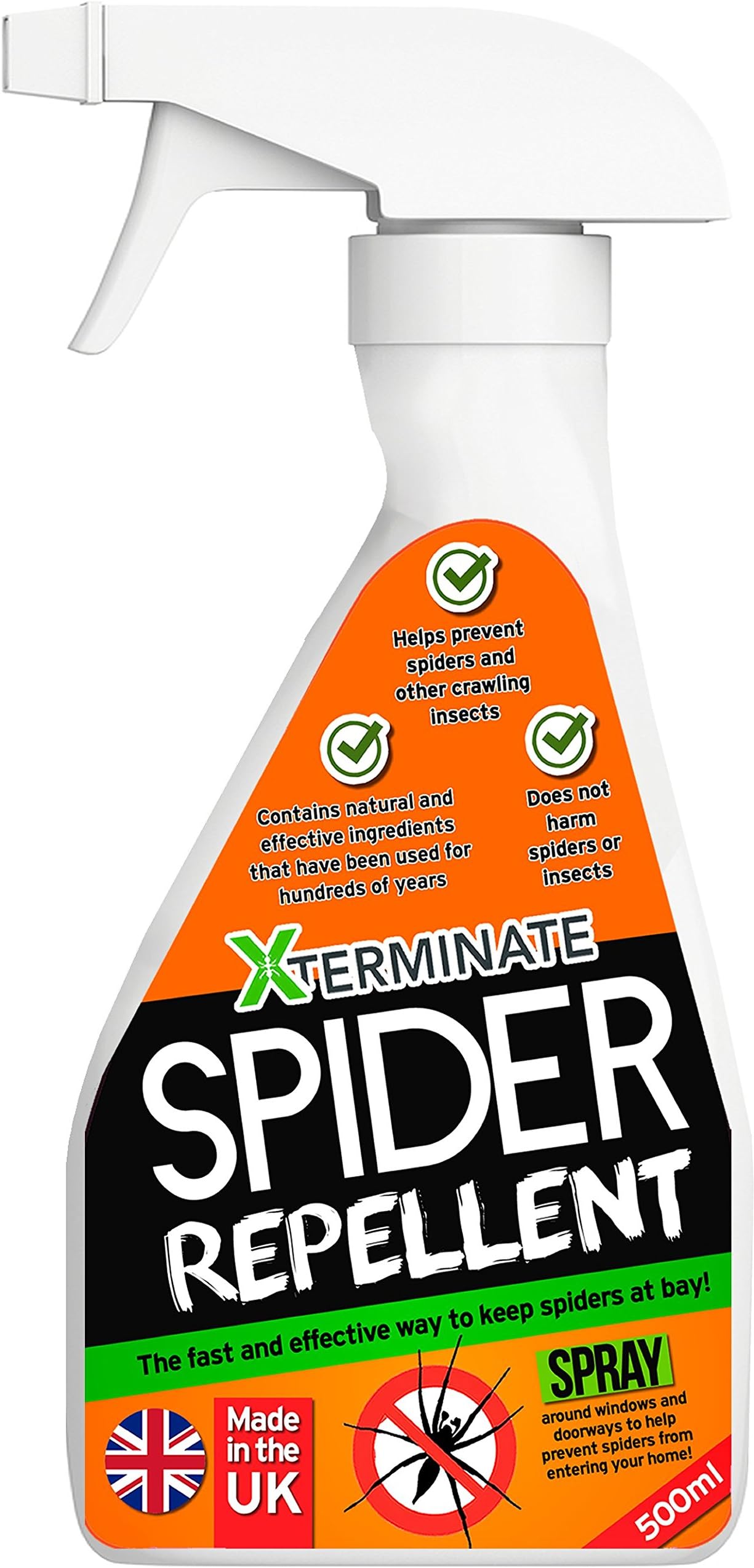 Xterminate Spider Free Insect Repeller Spray - Spider Repellent - Deters Spiders without Harming - Manufactured in the UK with Natural Ingredients