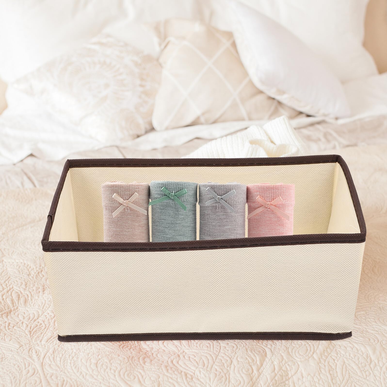Baluue 6pezzi Contenitori per Vestiti Pieghevoli Scatole Portaoggetti Scomparti Organizer per Vestiti per Ragazza Custodie Porta-contenitori Scatole Porta-biancheria Intima