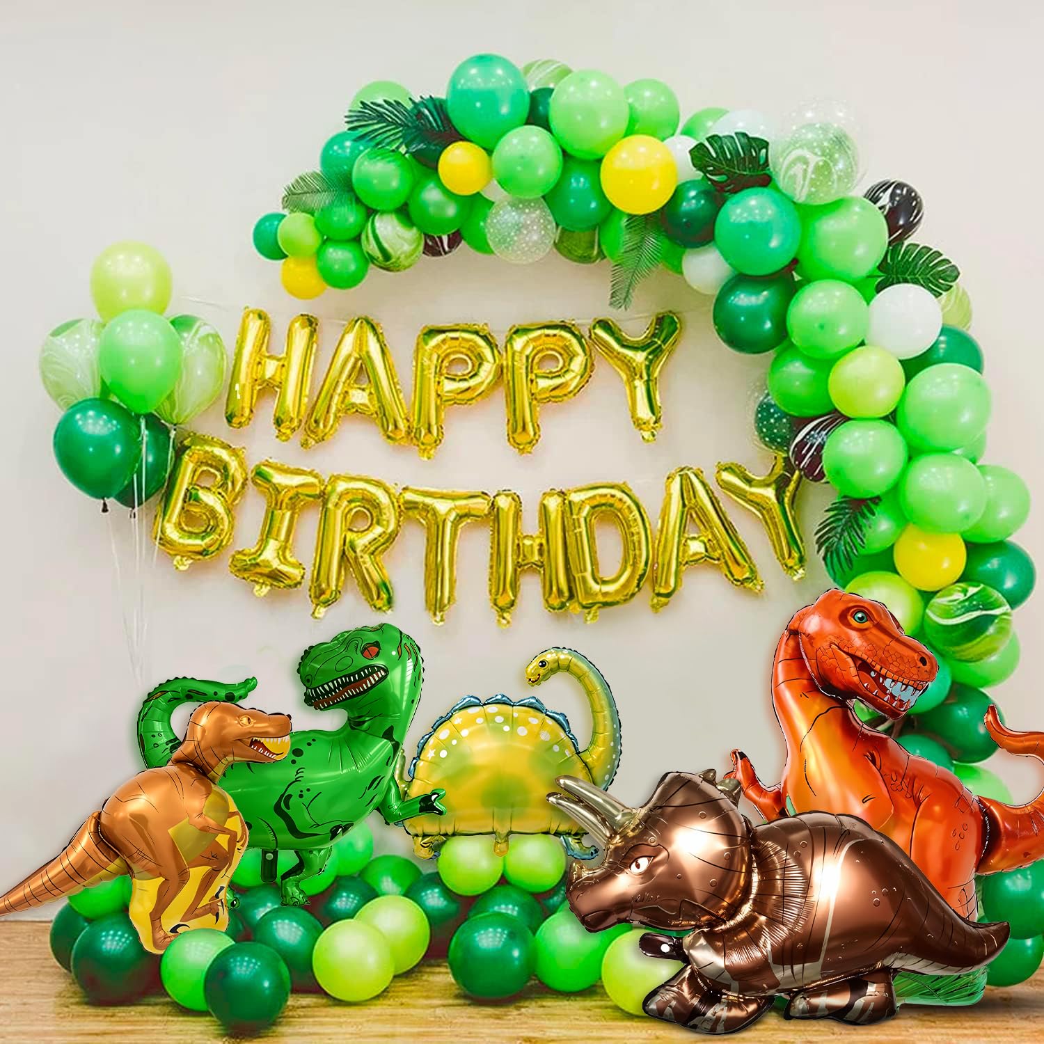 Party Propz Dinosaur Themed Birthday Decorations Kit for Boys - 47Pcs Birthday Decoration Items for Kids, Dinosaur Foil Balloons, Foil Banner,Jungle Theme Birthday Decoration Kit