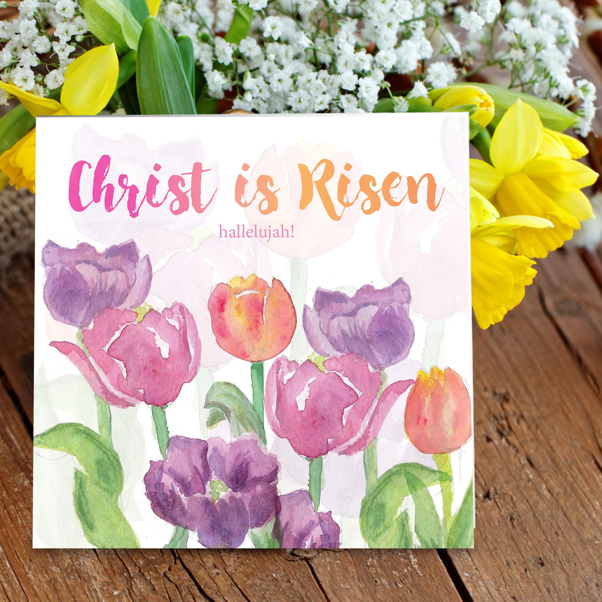 Religious Easter Cards, Christ is Risen, pack of 5, with white envelopes and Bible verse inside these Christian Easter cards - Image 3