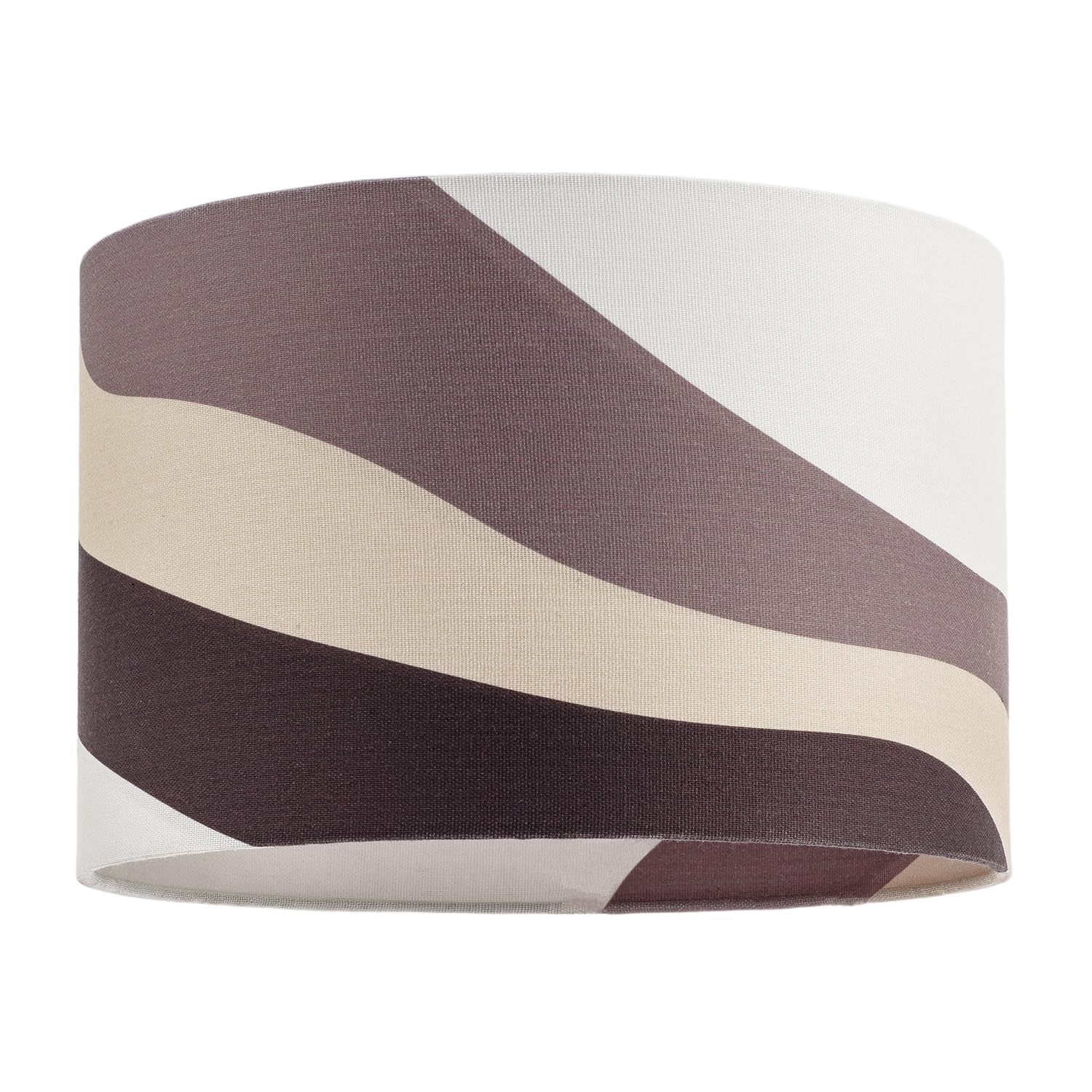 Contemporary Taupe and Brown Linen Fabric Drum Lamp Shade with Inner and Outer Wavy Design | 30cm Diameter | Organic Layered Pattern by Happy Homewares
