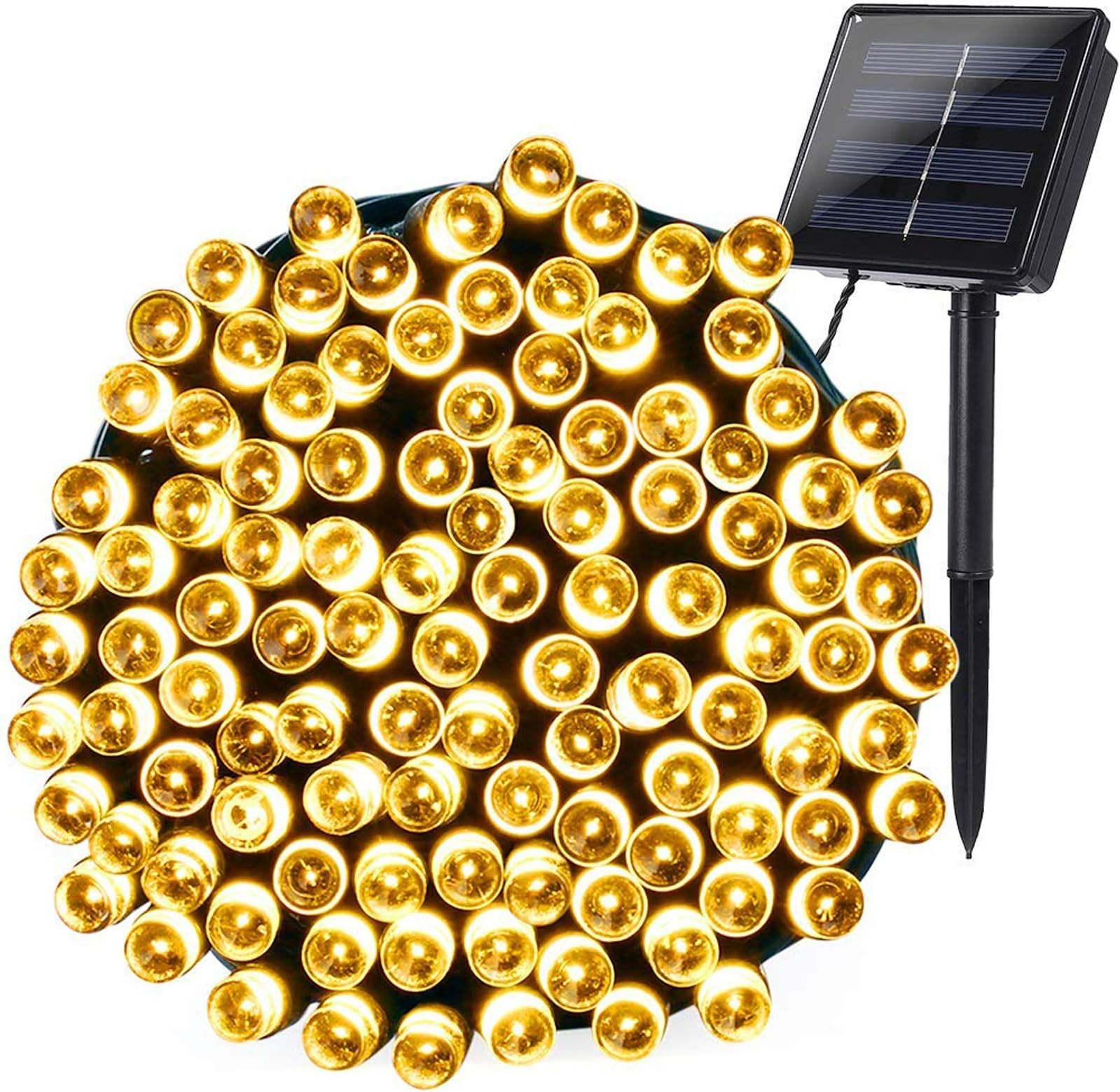 Joomer Solar Christmas Lights 72ft 200 LED 8 Modes Solar String Lights Waterproof Solar Fairy Lights for Christmas Decorations (Warm White)