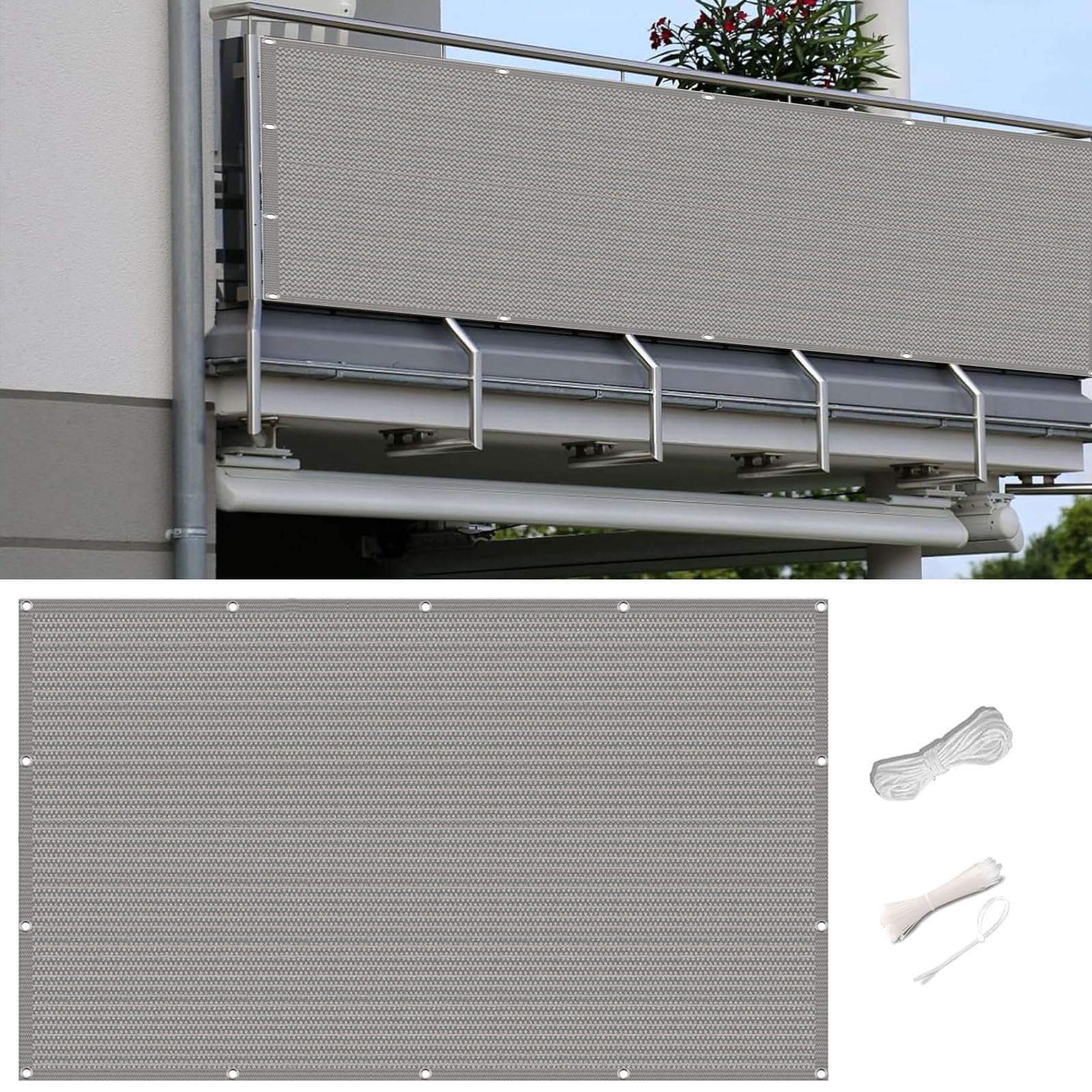 Brise-vue pour balcon et terrasse profitez de votre extérieur en gris clair