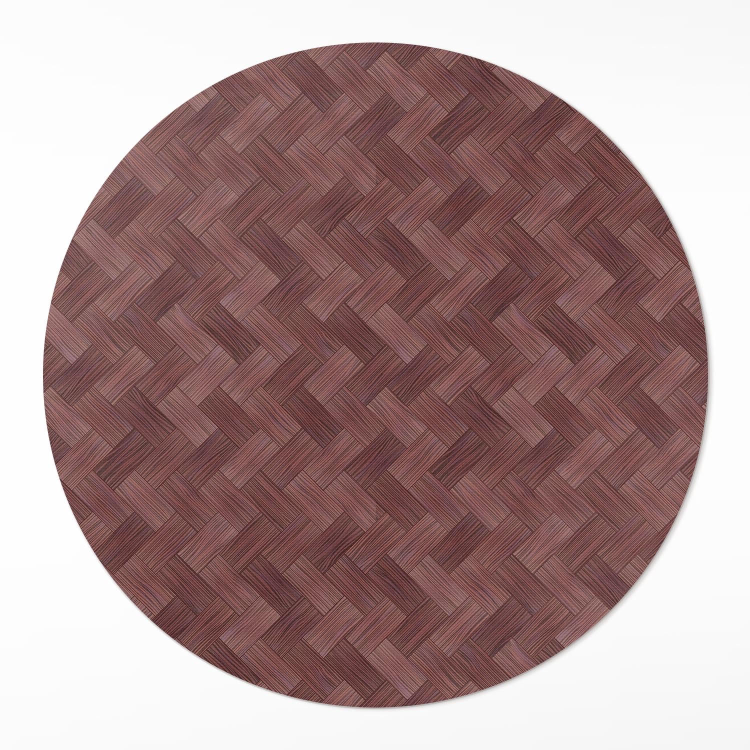Tapis vinyle ø120 cm rond effet parquet à chevrons en PVC durable de haute qualité