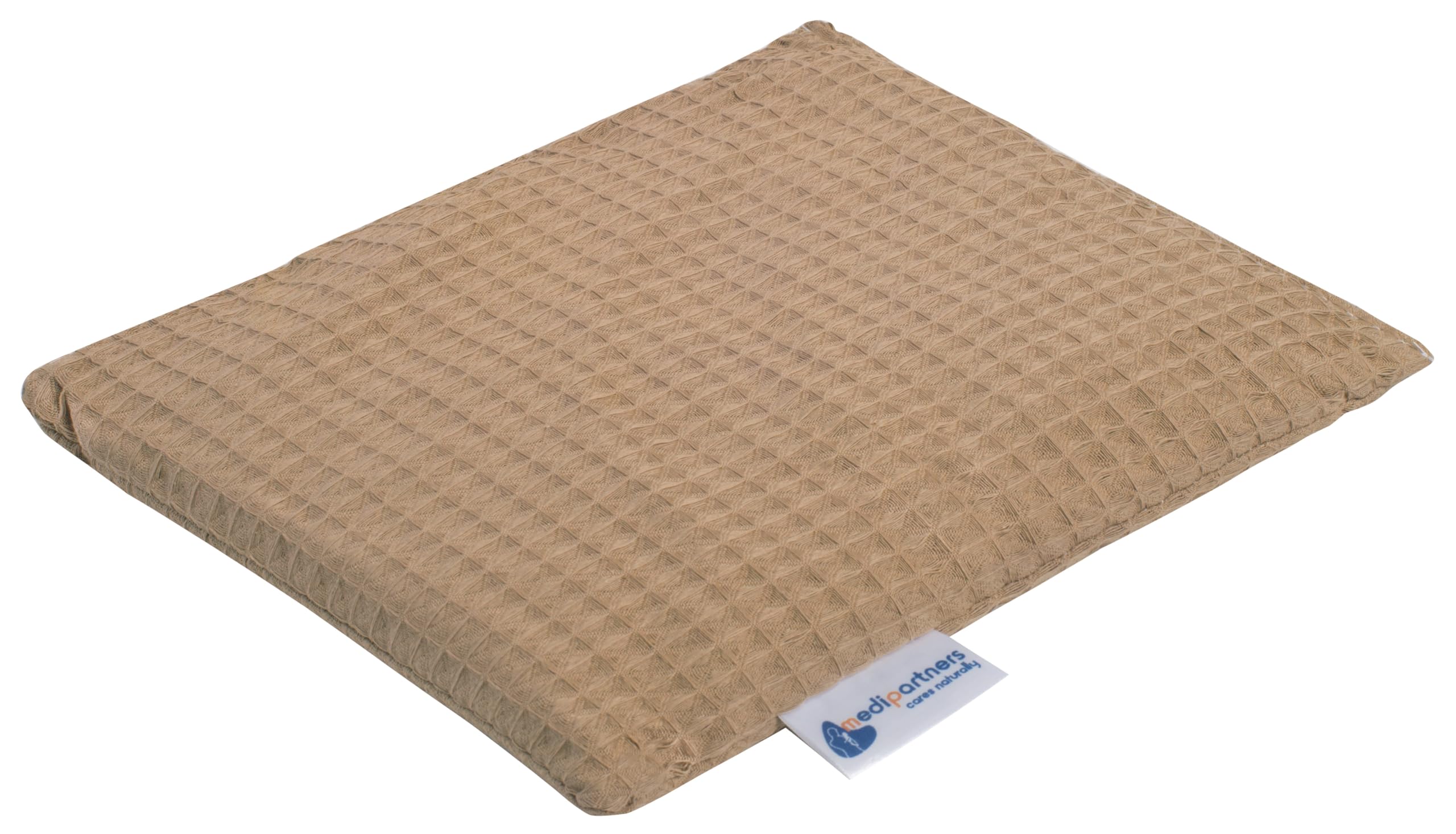 Medi Partners Cherry Stone Cushion Large Heat Pillow 500 g Rectangle 20x25 cm Natural 100% Cotton Heat + Cold Therapy Massage Therapy (Beige)