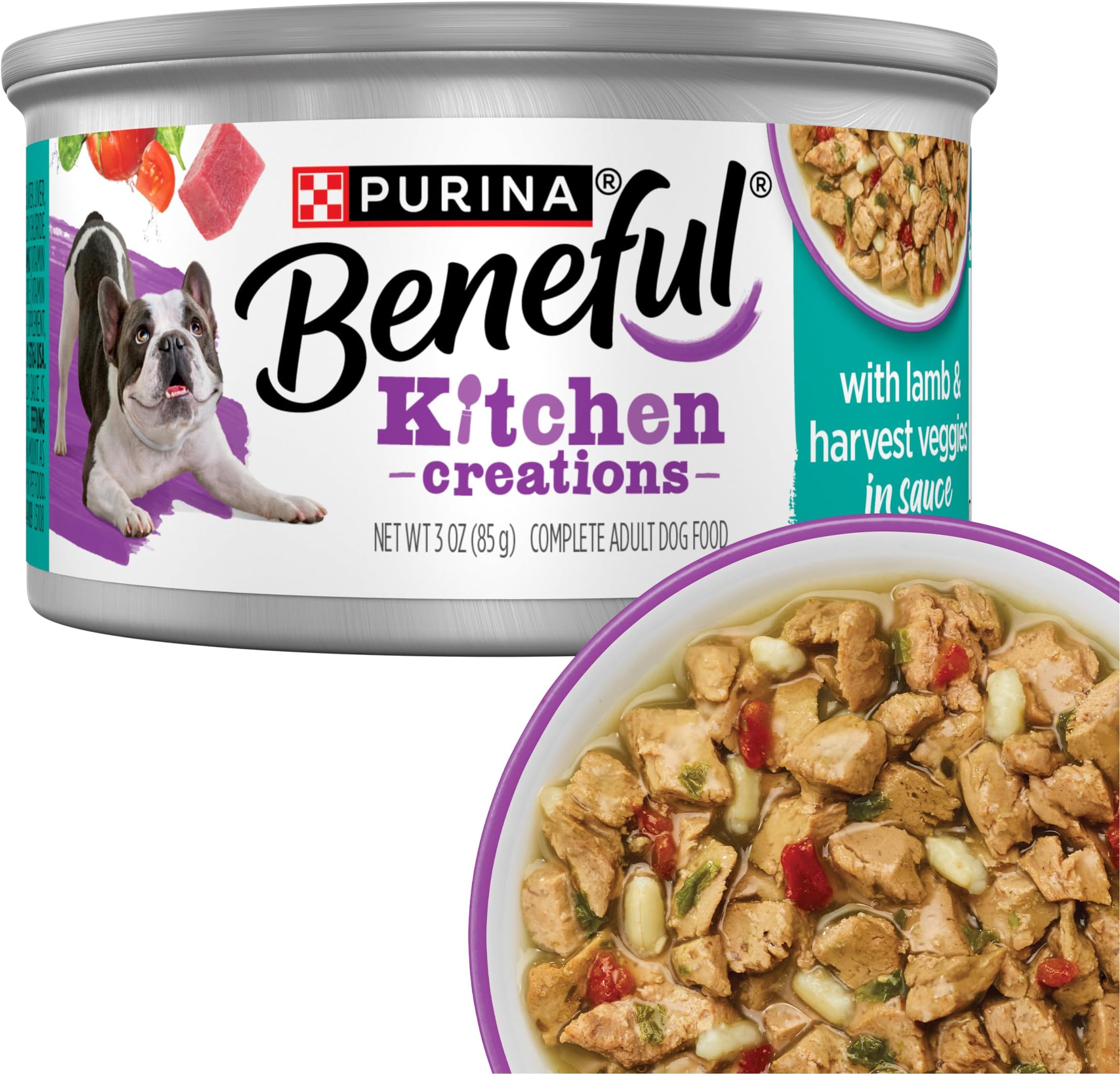 Purina Beneful Kitchen Creations with Lamb and Harvest Veggies in Sauce Wet Dog Food - (Pack of 12) 3 oz. Cans
