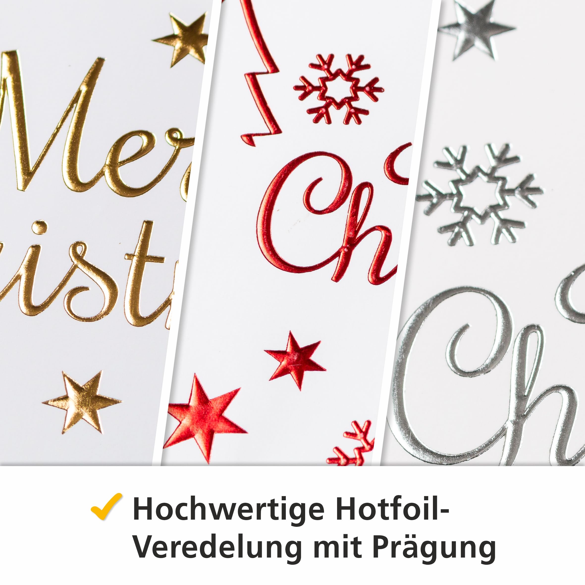 Heku 24 Merry Bags High Gloss Finish, Paper, White X-mas, XL-Geschenktaschen 33x26x13cm, 1 count (Pack of 24) - Image 3