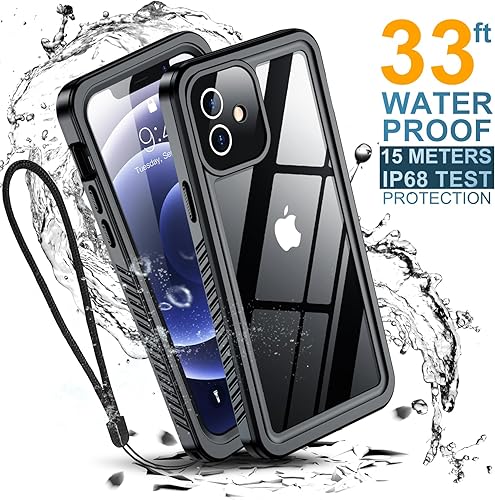 Miniatura 8 de Temdan Funda pesada a prueba de golpes para iPhone 12 y iPhone 12 Pro con 2 protectores de pantalla de vidrio  2 protectores de lente de cámara A