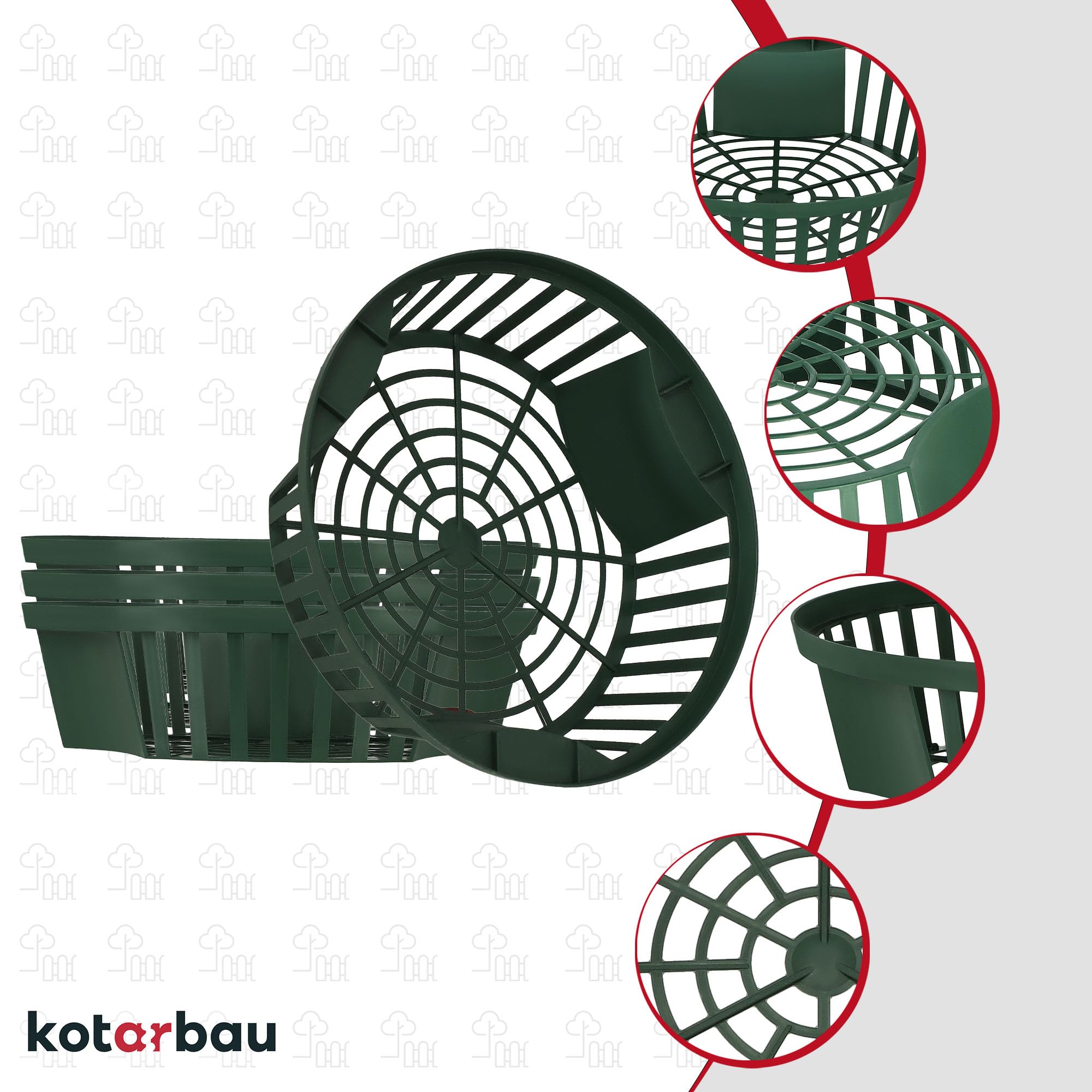 KOTARBAU® Set 10 pièces Panier À Bulbes - ⌀ 215 mm - Vert - Corbeille Plantation Tulipes - Accessoire Plantation Bulbes - Plastique