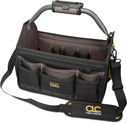 Miniatura 1 de Custom Leathercraft L234 15-Inch 22 Pocket Tech Gear Light Handle Open Top Tool Carrier