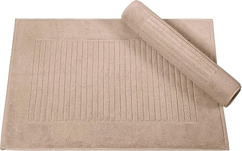 Classic Turkish Towels - Juego de 2 tapetes de baño de algodón de alta calidad, gruesos y absorbentes, acanalados, hechos con 100% algodón turco