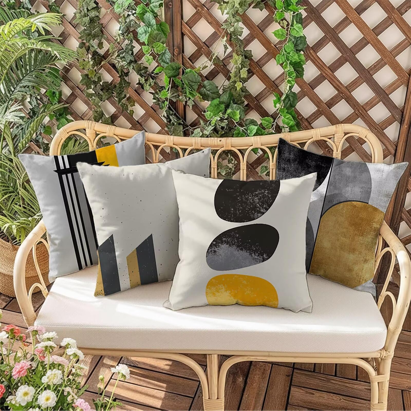 Kissenbezug 65 x 65 Outdoor Kissenbezug 65 x 65 CM Doppelseitiger Druck Einfachheit Deko Sofakissen Bezug Modern Kopfkissen Bezug für Frühling Sofa Bett Deko, Geschenke für Frauen (Samt) BZ-16095