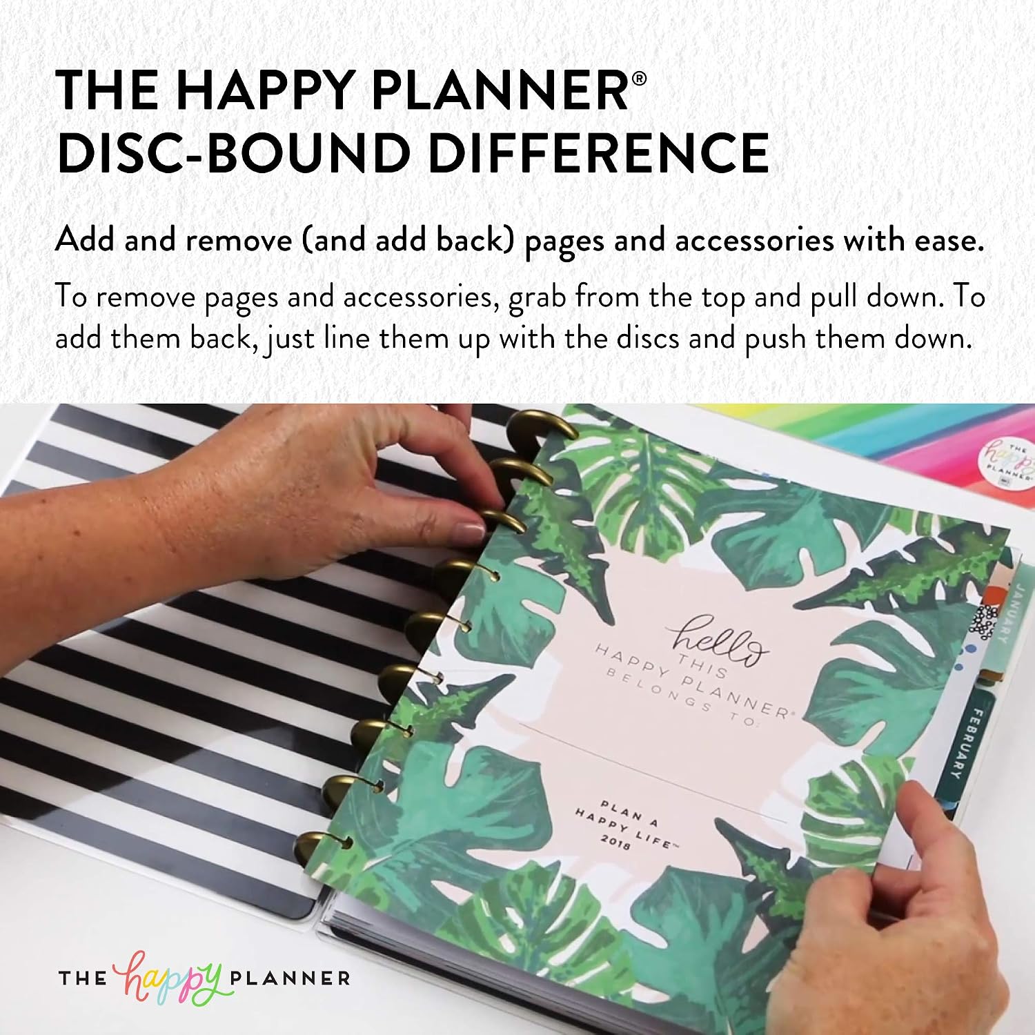 me & my BIG ideas Plastic Expander Discs, Black - The Happy Planner Scrapbooking Supplies - Add Extra Pages, Notes & Artwork - Create More Space for Notebooks, Planners & Journals - Expander Size