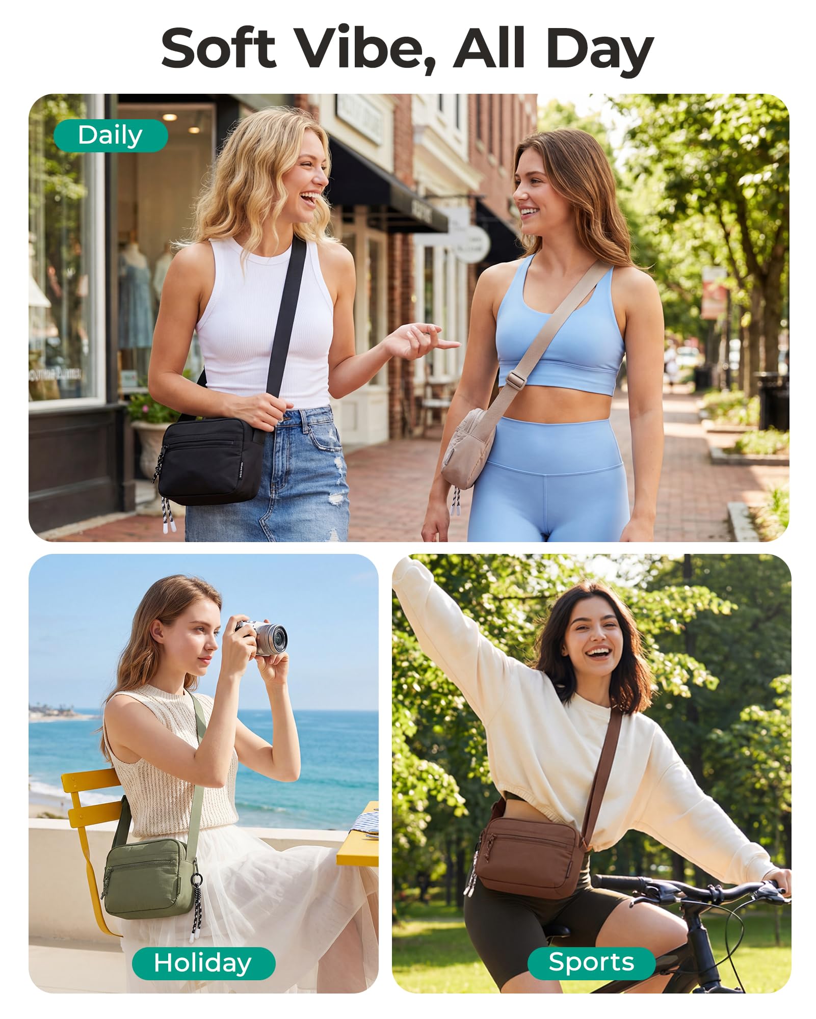 BAGSMART Cross Body Purse, Small Crossbody Bags for Women Travel Purse, Casual Shoulder Handbag Wallet — view 2