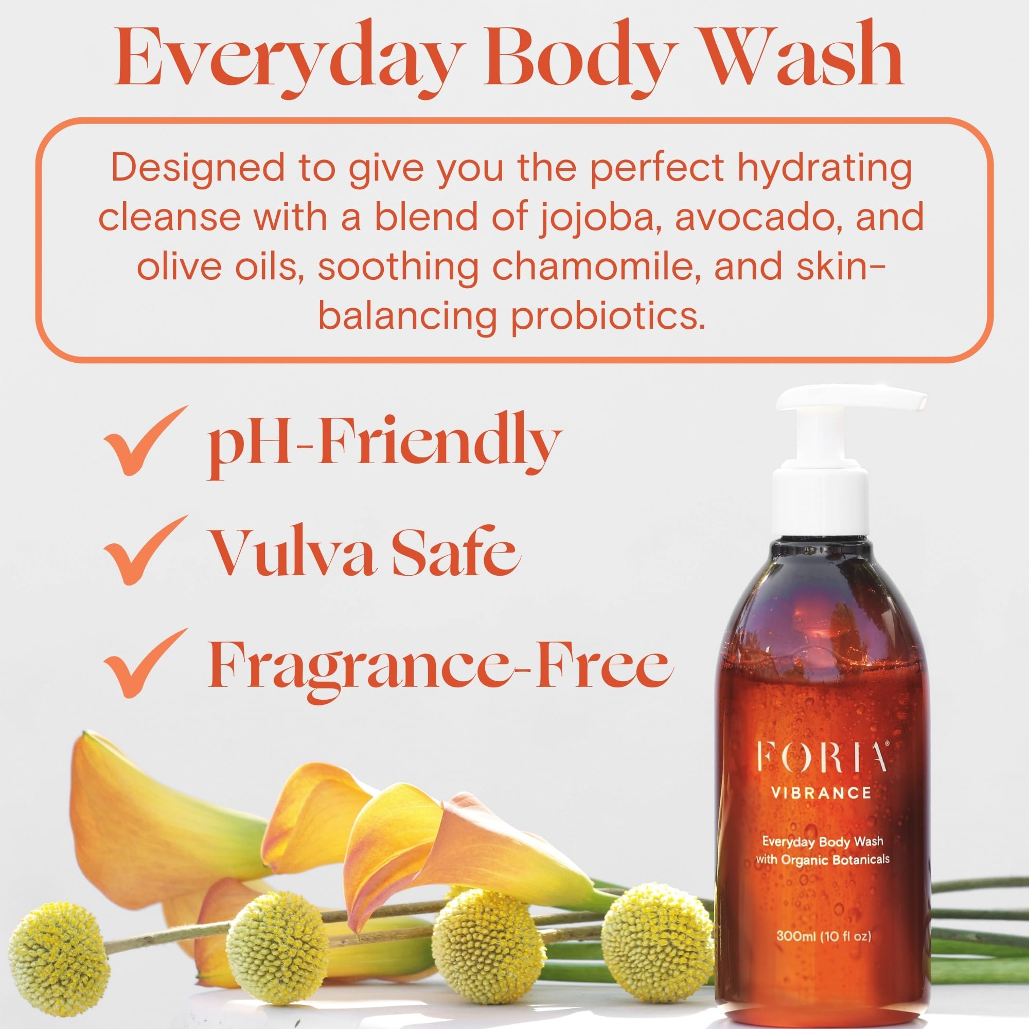 FORIA Vaginal Health Bundle - Ph Balanced, Organic, Natural - Everyday Vulva Moisturizer and Everyday Body Wash Bundle