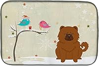 Vista 46 de Caroline's Treasures BB2508DDM - Tapete de secado de platos de perro de montaña bernés con regalos de Navidad entre amigos, tapete absorbente