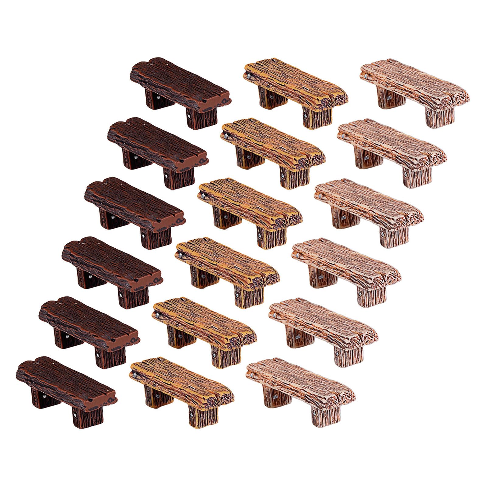 Banco miniatura de resina desmontable para decoración de bonsáis y jardines 1