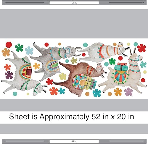 Miniatura 2 de Juego de calcomanías de pared de acuarela con diseño de llama, calcomanía de pared para guardería Chromantics